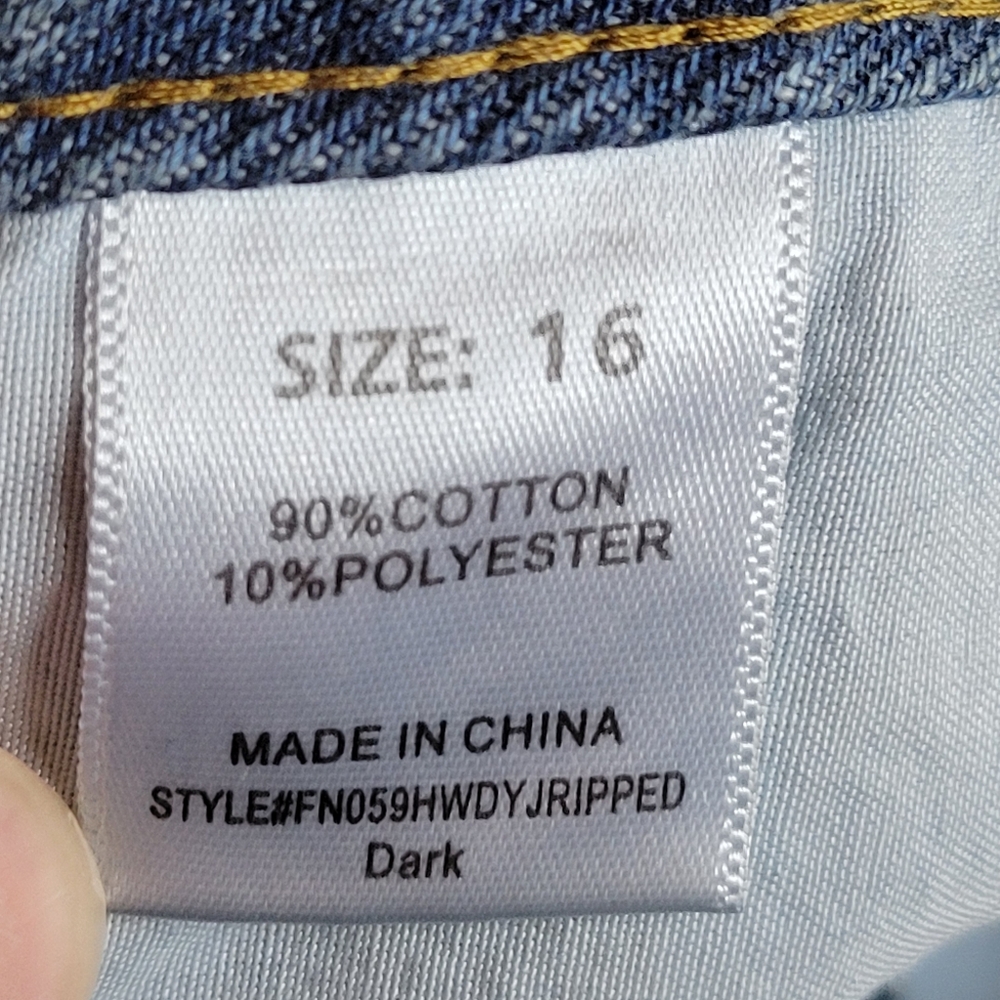 NWT Fashion Nova Drew Drop Waist Baggy Distressed Jeans, Size 16 - Picture 12 of 12